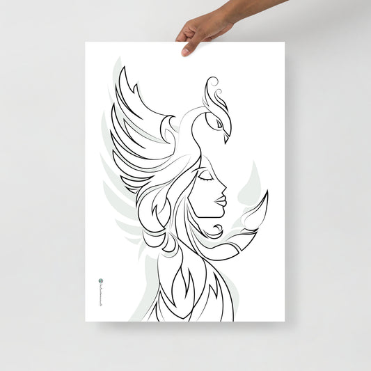 "Flamme renaissante" Blanche Poster